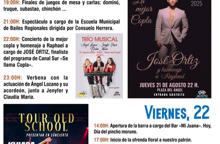 La Asociación Avangel, en el barrio de Las Cuevas, ha vuelto a preparar un gran espectáculo del 21 al 24 de agosto para sus fiestas patronales, en honor al Santo Ángel Custodio