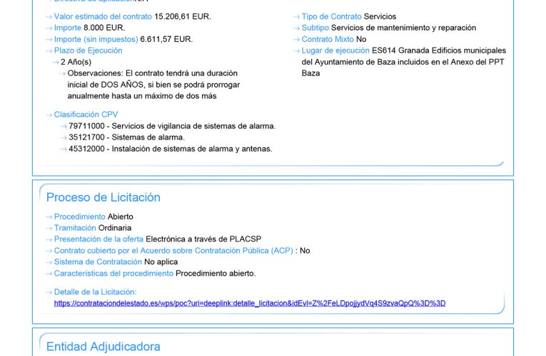 En licitación el mantenimiento del servicio de videovigilancia de las dependencias municipales – Excmo. Ayuntamiento de Baza