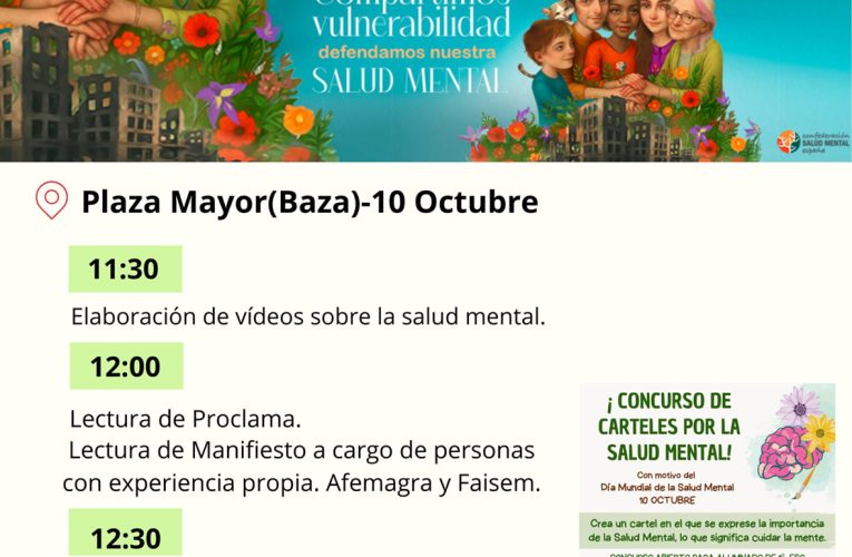 Baza celebra este 10 de octubre, viernes, el Día Mundial de la Salud Mental – Excmo. Ayuntamiento de Baza