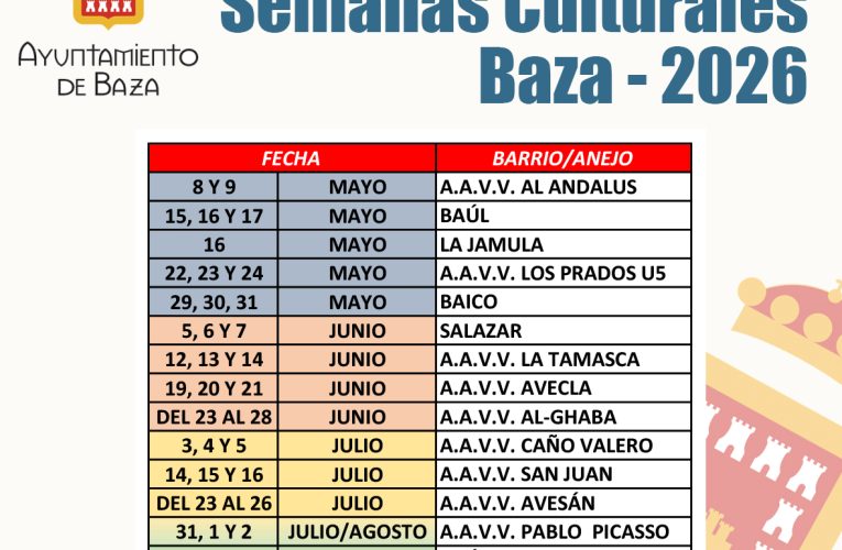 Ayuntamiento y vecinos determinan la programación de las Semanas Culturales 2026, que se extenderán de primeros de mayo a finales de agosto