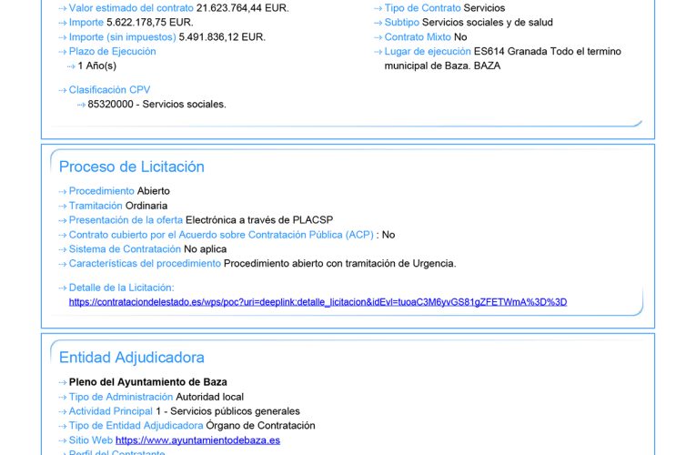 En licitación el Servicio de Ayuda a Domicilio en Baza, cuyo precio hora ha aumentado a 17,46 euros – Excmo. Ayuntamiento de Baza