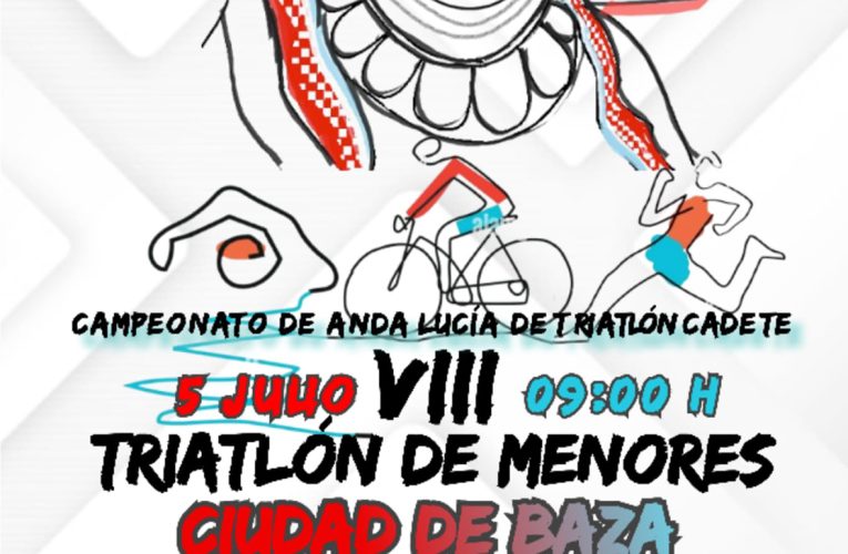 El polideportivo municipal de Baza acoge este domingo, 5 de julio, el VIII Triatlón de Menores “Ciudad de Baza” – Excmo. Ayuntamiento de Baza